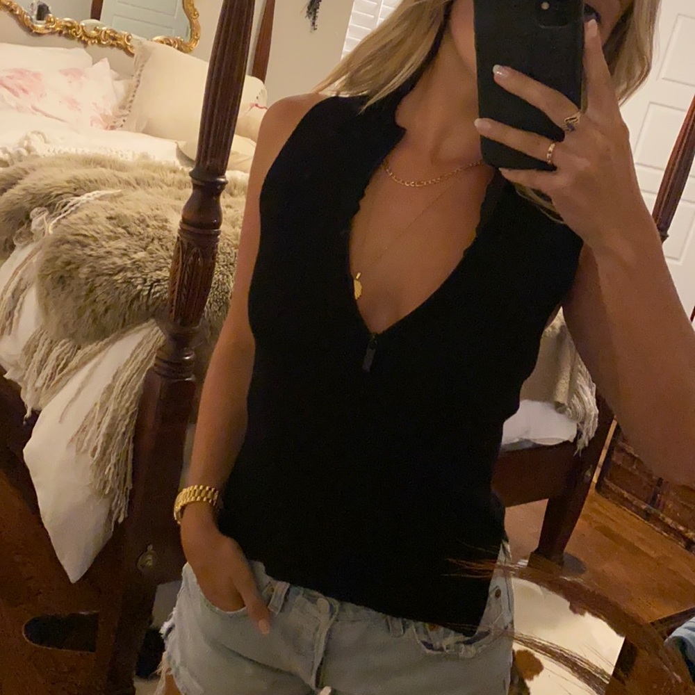 Zara zip up knit tank